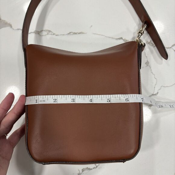 Massimo Dutti Purse Modern Bucket Bag Brown Minimalist Structured - Picture 10 of 11